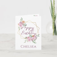Delicate Feminine Floral Birthday Card For Her