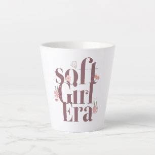 Delicate Feminine Script with Flowers Latte Mug
