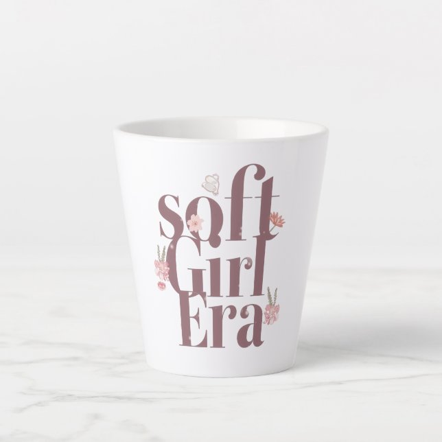 Delicate Feminine Script with Flowers Latte Mug (Front)