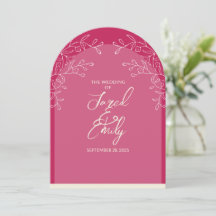 Delicate Floral Arch Style Wedding Invitation