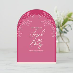 Delicate Floral Arch Style Wedding Invitation