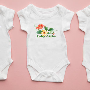 Delicate Floral Baby Bodysuit New Baby Gift