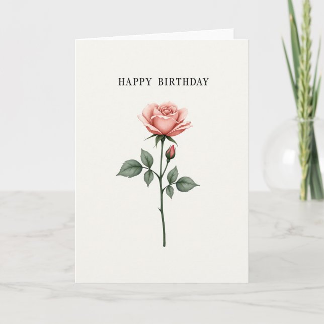Delicate Floral Birthday Card (Front)