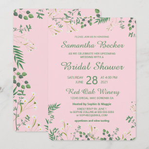 Delicate Floral Bridal Shower Invitation