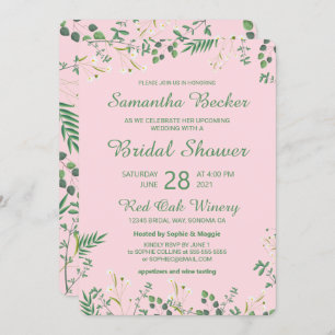 Delicate Floral Bridal Shower Invitation