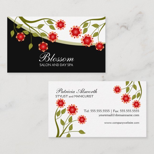 Delicate Floral Business Card (Front/Back)