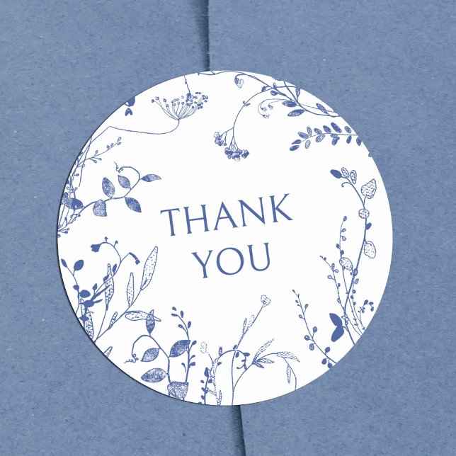 Delicate floral chinoiserie thank you sticker (Creator Uploaded)