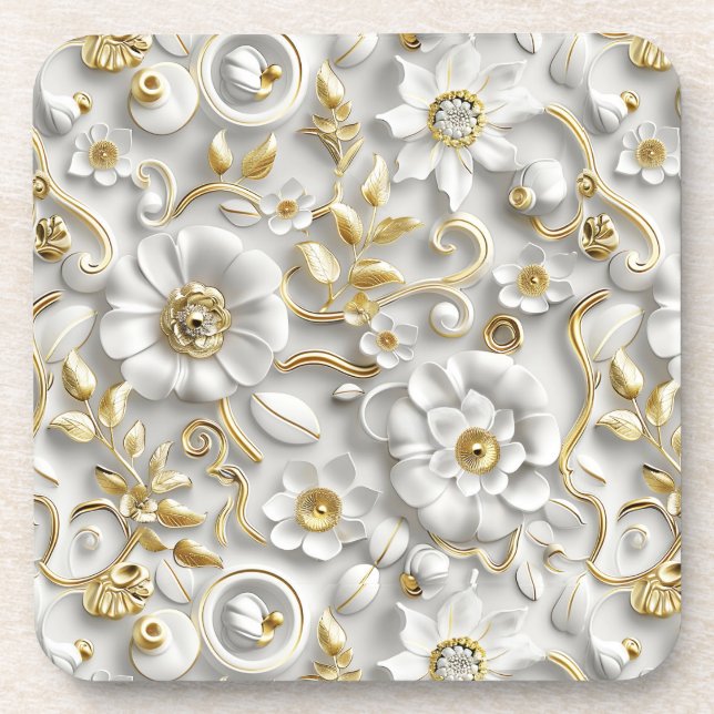  Delicate Floral  Coaster (Front)