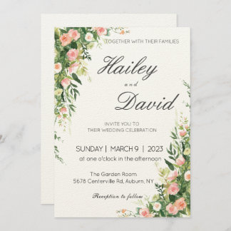 Delicate Floral Design Wedding Invitation Card