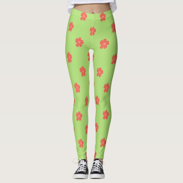 Delicate Floral Fabric Leggings (Front)