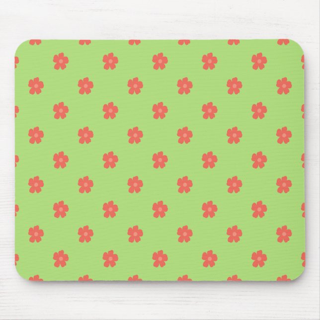 Delicate Floral Fabric Mouse Pad (Front)