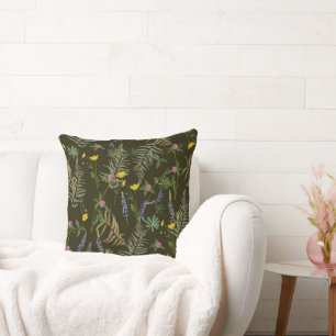 Delicate Floral & Fern Cushion