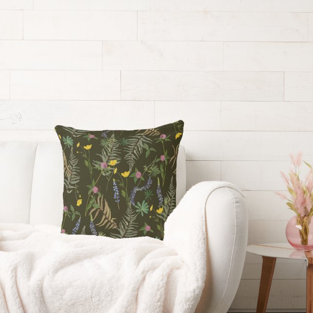 Delicate Floral & Fern Cushion (Couch)