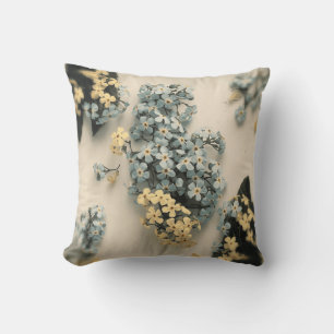 Delicate Floral - Forget-Me-Nots and Yellow Cushion