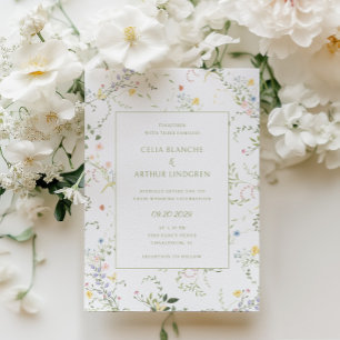 Delicate Floral Garden Wedding Invitation