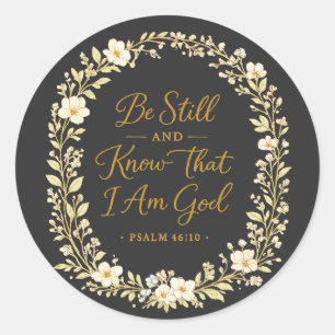 Delicate Floral Gift Botanical Faith Quote Decal Classic Round Sticker