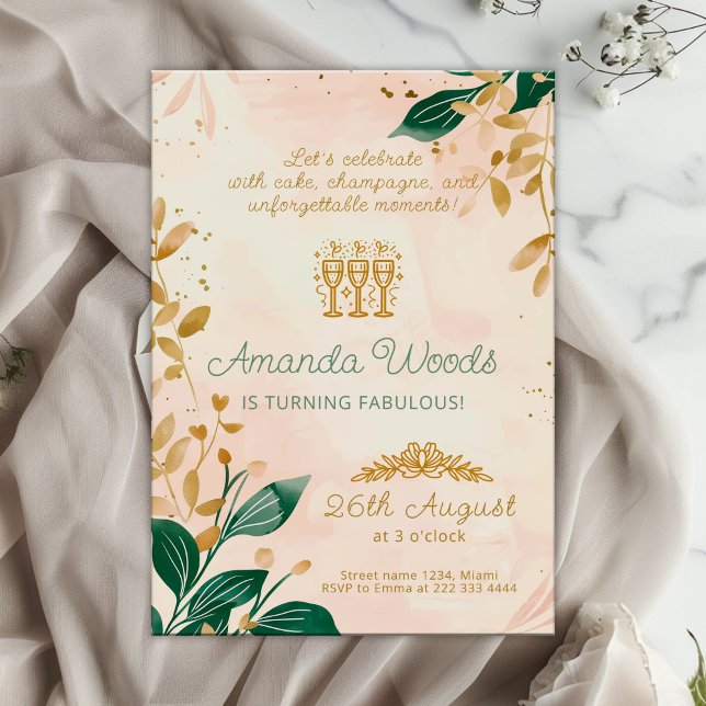 Delicate Floral Harmony Birthday Celebration Invitation (Creator Uploaded)