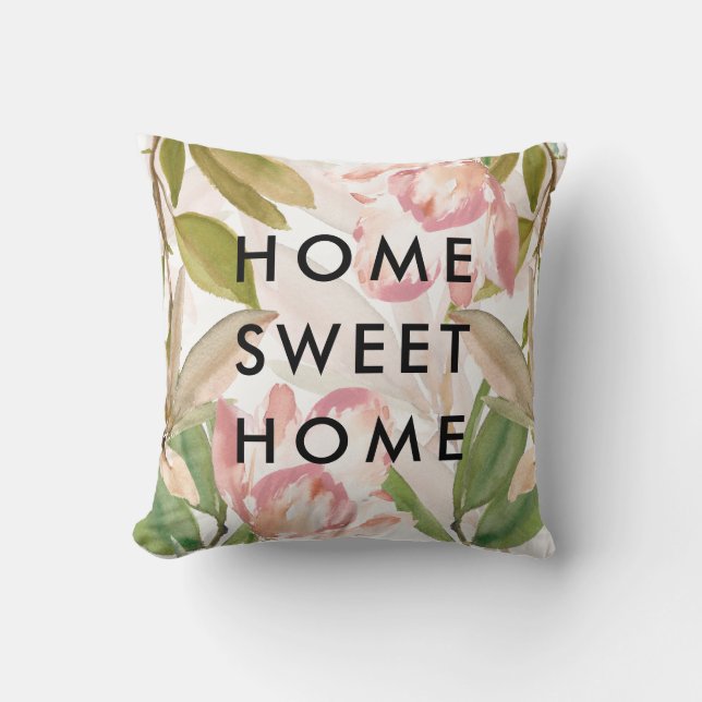 Delicate Floral | Home Sweet Home Cushion (Front)