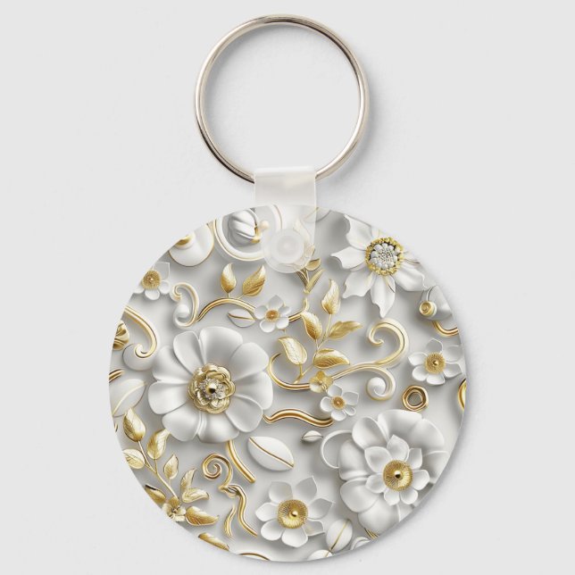  Delicate Floral  Key Ring (Front)