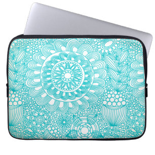 delicate floral lattice pattern laptop sleeve