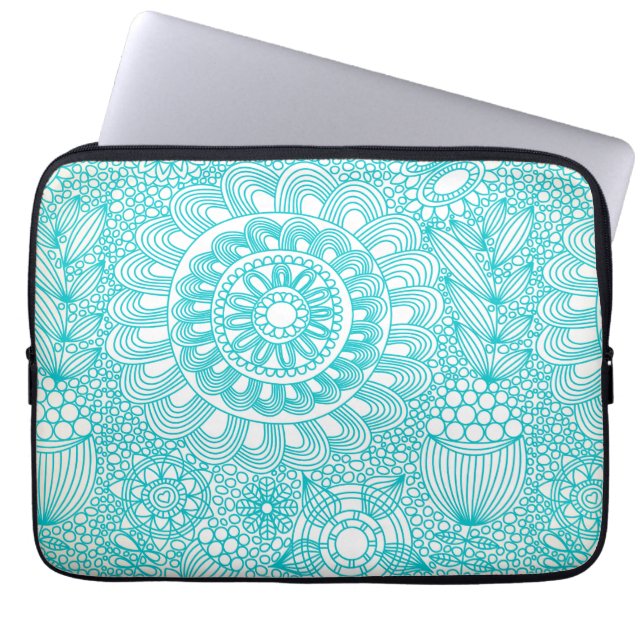 delicate floral lattice pattern laptop sleeve (Front)