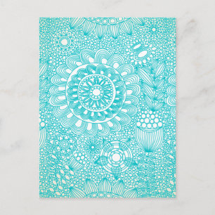 delicate floral lattice pattern postcard