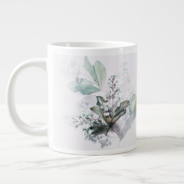 Delicate Floral Mug with beautiful quote  (Left)