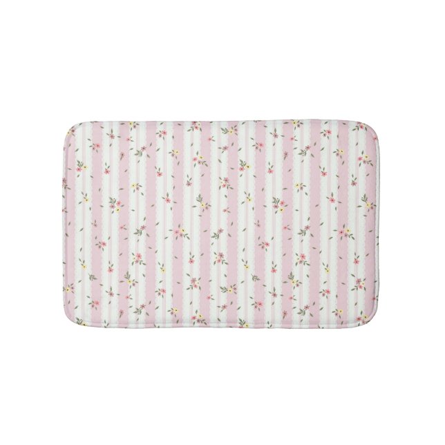 Delicate Floral Pattern  Bath Mat (Front)