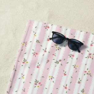 Delicate Floral Pattern Beach Towel