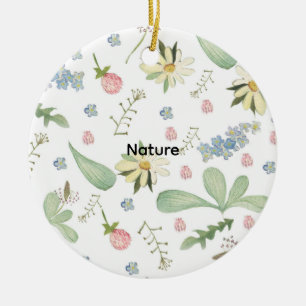 Delicate floral pattern ceramic ornament