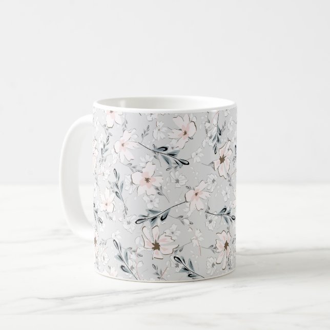 Delicate floral pattern.  coffee mug (Front Left)