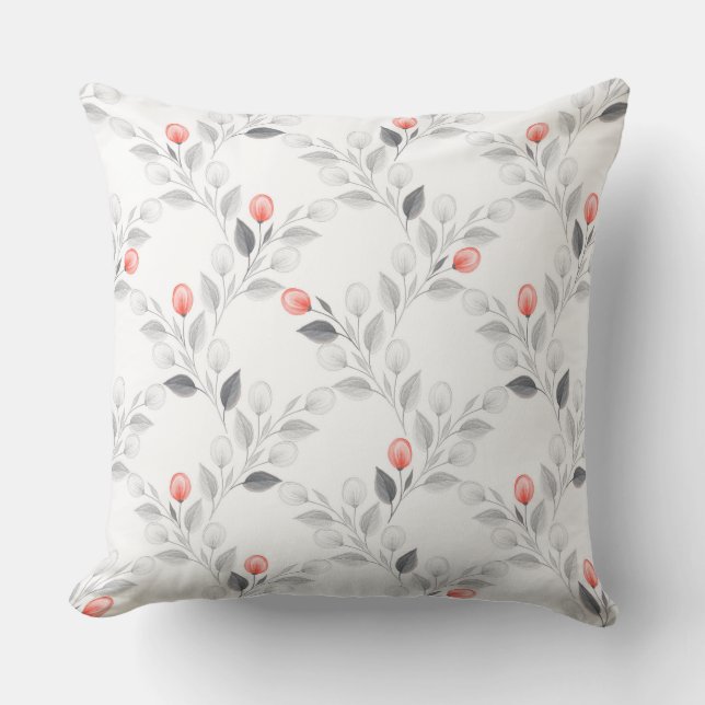 Delicate floral pattern cushion (Front)