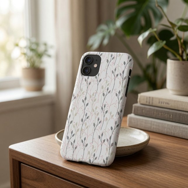 Delicate Floral Pattern in Soft Pastel Iphone Case (Creator Uploaded)