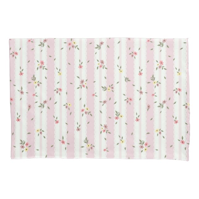 Delicate Floral Pattern  Pillow Case  (Front)