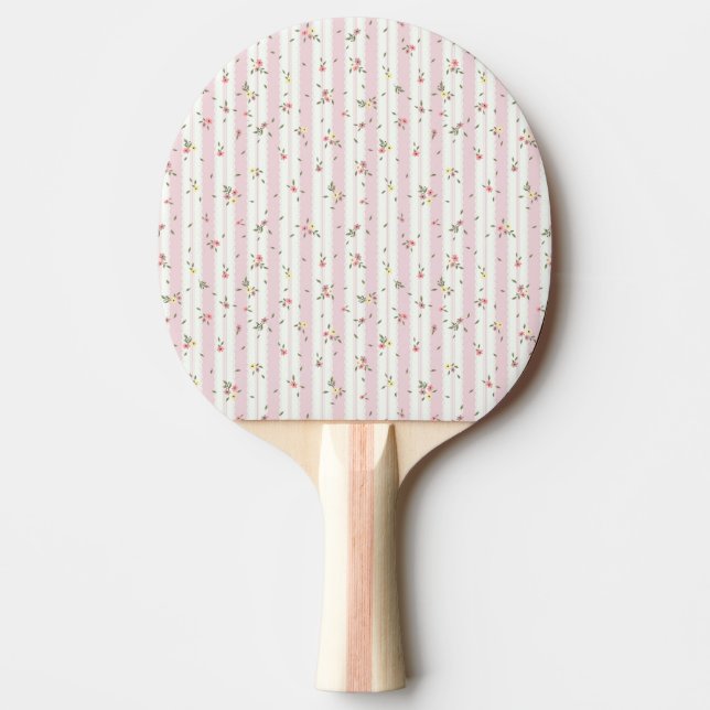 Delicate Floral Pattern Ping Pong Paddle (Front)