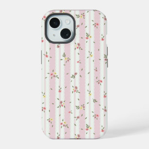 Delicate Floral Pattern Pink  iPhone 15 Case
