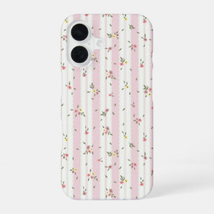 Delicate Floral Pattern Pink iPhone 16 Case