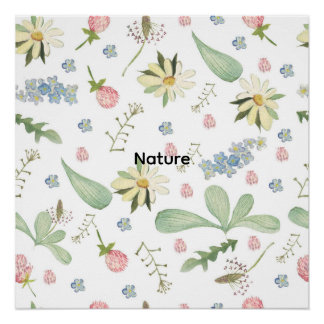 Delicate floral pattern poster