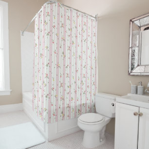 Delicate Floral Pattern Shower Curtain