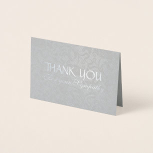 Delicate Floral Pattern Sympathy Thank You Foil C Card
