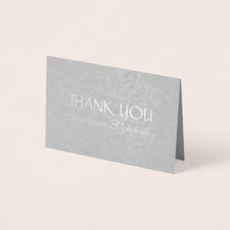 Delicate Floral Pattern Sympathy Thank You Foil C Card