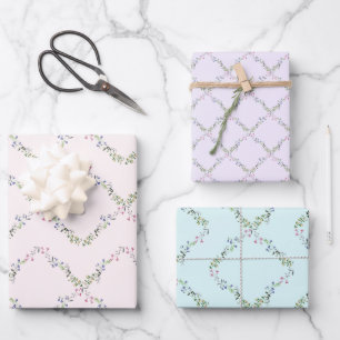Delicate Floral Pattern to Personalise Wrapping Paper Sheet