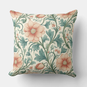 Delicate Floral Pattern with Soft Pink Blossoms Cushion