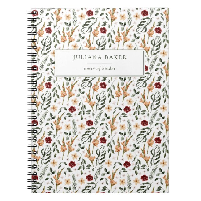 Delicate Floral Personalised Notebook (Front)
