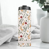 Delicate Floral Personalised Thermal Tumbler
