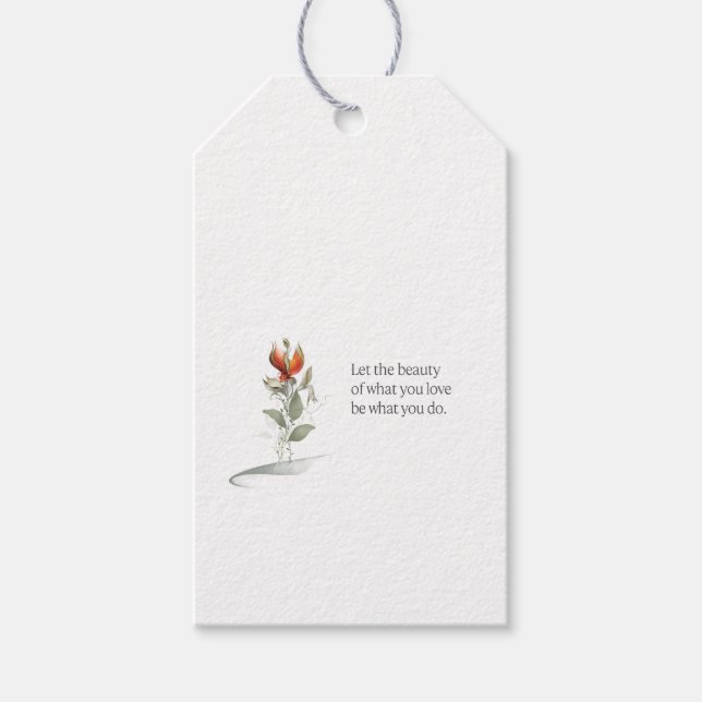 Delicate floral quote gift tag  (Front)