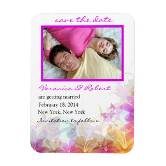 Delicate floral romantic save the date magnet