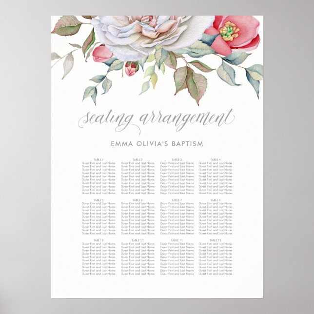 Delicate Floral | Seating Chart (Front)