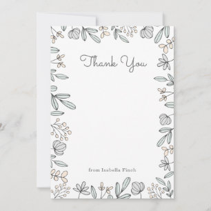 Delicate Floral Thank You Card