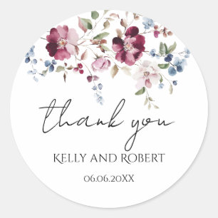 Delicate Floral Thank You Sticker